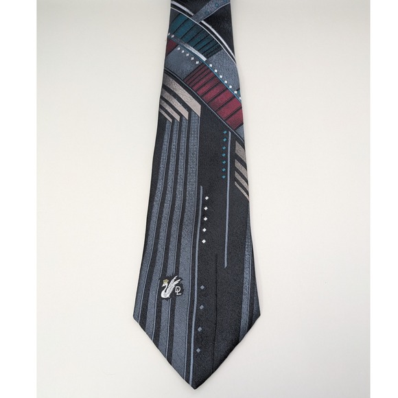 Don Loper Other - Vintage Don Loper Bevery Hills Made in USA Gray Geometric Neck Tie 56x4